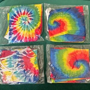 Tie dye headbands with matching mask.. brand new still in plastic